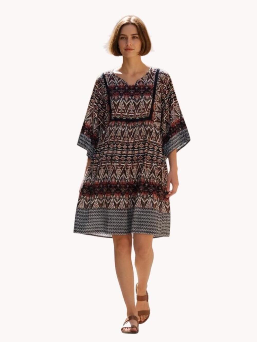 Bohemian Tribal Print Relaxed Fit Dress Lightweight